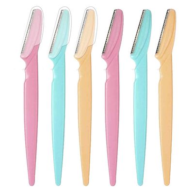 Facial Hair Removal for Women - 3R Factory Ladies Face Razor for Peach Fuzz, Lady Shavers for Womens, Eyebrow, Facial & Neck. Come with Safety Cover (Packs of 6)