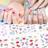 Unicorn Nail Art Stickers Water transfer Nail Decals Cute Stars Moons Flamingo Rainbows Unicorns Nail Stickers for Girls Women Kids DIY Manicure Design Nail Decoration Accessories (12 Sheets) view 2