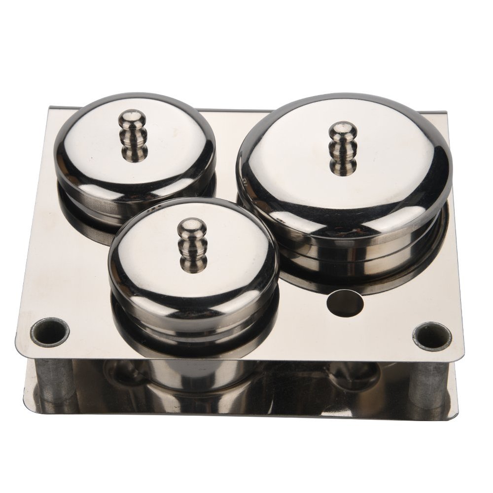 Nail Art Powder Liquid Storage Box, 3Pcs Stainless Steel Nail Art Mini Powder & Liquid Cans Set Powder Cup Storage Case Cosmetic Containers With Nail Brush Holder Compact Manicure Tools