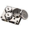 Nail Art Powder Liquid Storage Box, 3Pcs Stainless Steel Nail Art Mini Powder & Liquid Cans Set Powder Cup Storage Case Cosmetic Containers With Nail Brush Holder Compact Manicure Tools view 4