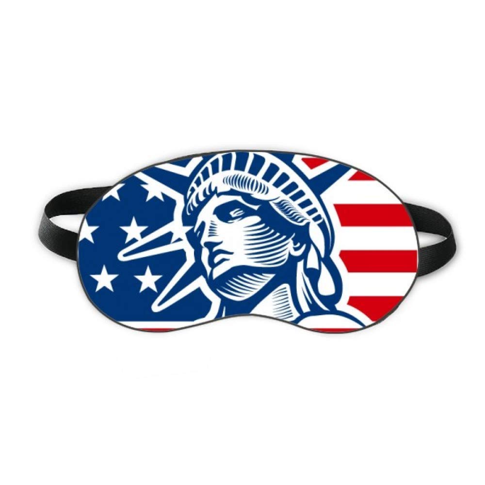 America Flag With Liberty Statue Pattern Sleep Eye Shield Soft Night Blindfold Shade Cover