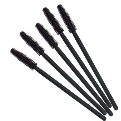 ADAMAI Professional Disposable Silicone Eyelash Mascara Brushes Wands Applicator Makeup Kits (Pack of 100, Full Black)