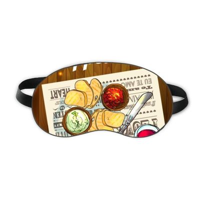 Appetizer Slice of Bread Wine Sleep Eye Shield Soft Night Blindfold Shade Cover
