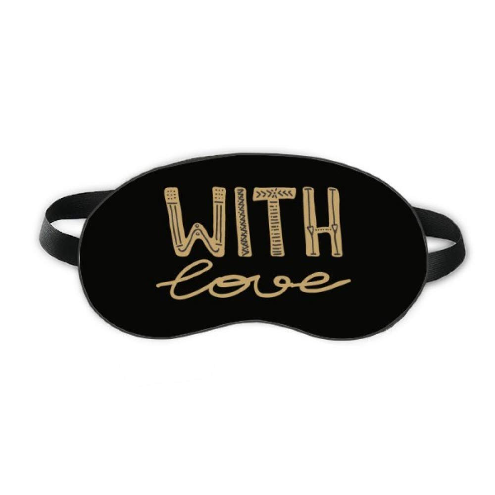 With Love Gold Quote Handwrite Sleep Eye Shield Soft Night Blindfold Shade Cover