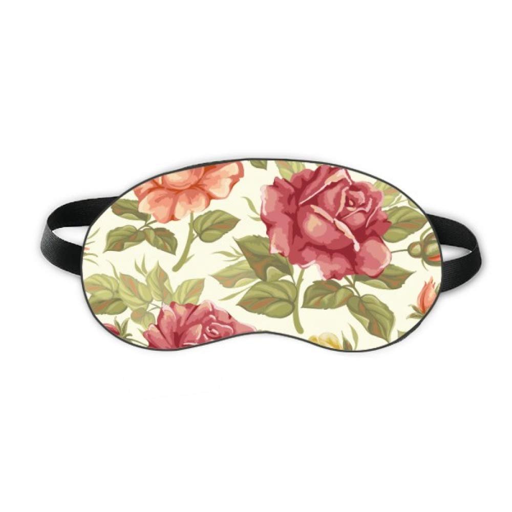 Antique Rose Watercolor Plant Flower Sleep Eye Shield Soft Night Blindfold Shade Cover