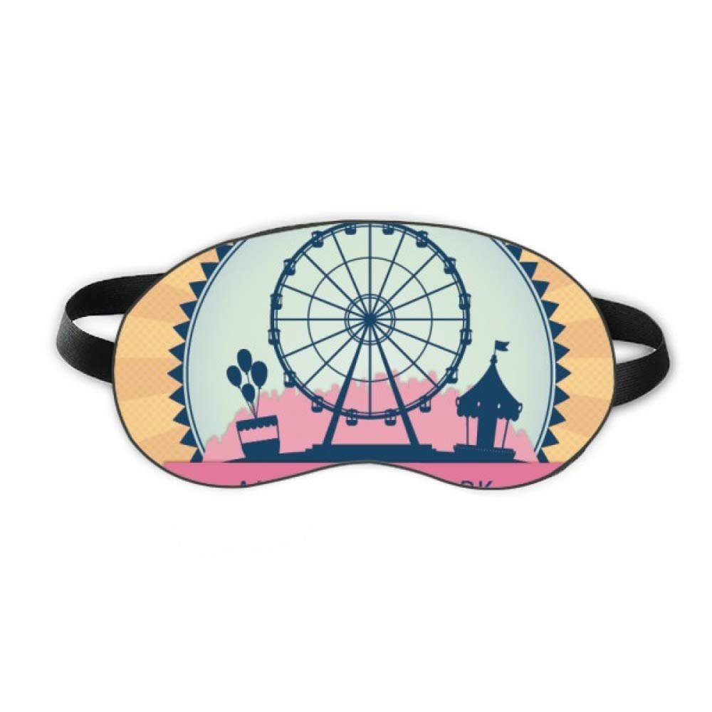Amusement Park Black Ferris Wheel Pattern Sleep Eye Shield Soft Night Blindfold Shade Cover