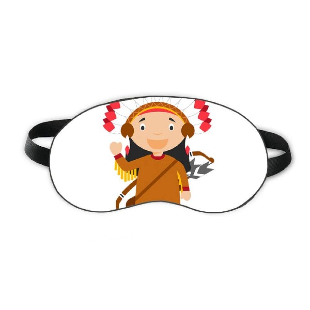 Aboriginal Tribe USA Cartoon Sleep Eye Shield Soft Night Blindfold Shade Cover