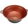 Side Handles Portable Rustic Verde Exterior Polished Interior Copper Foot Bath Care Comfort Shower Spa Relaxation Pedicure Side Bowl Massage Wellness Body Health Improvement Tub Basin Cauldron Pot view 1