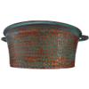Side Handles Portable Rustic Verde Exterior Polished Interior Copper Foot Bath Care Comfort Shower Spa Relaxation Pedicure Side Bowl Massage Wellness Body Health Improvement Tub Basin Cauldron Pot view 2