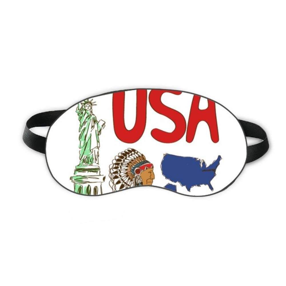 America National symbol Landmark Pattern Sleep Eye Shield Soft Night Blindfold Shade Cover