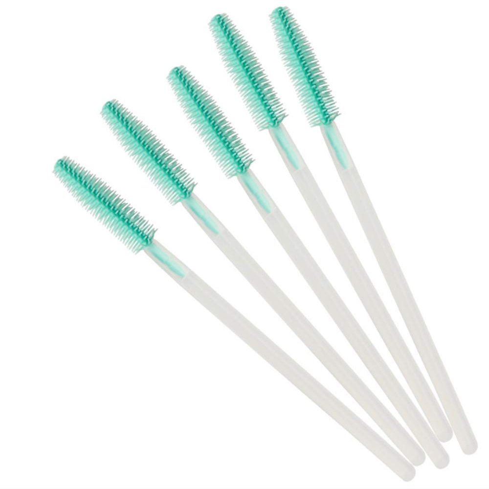 ADAMAI Professional Disposable Silicone Eyelash Mascara Brushes Wands Applicator Makeup Kits (Pack of 100, Transparent green)