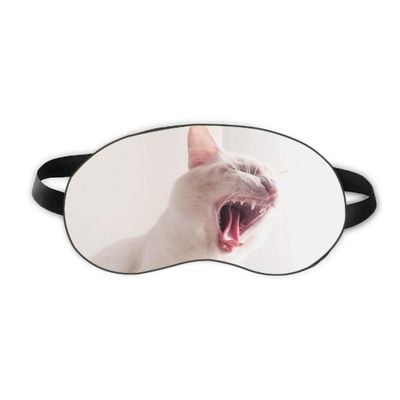 Animal White Fierce Cat Photograph Sleep Eye Shield Soft Night Blindfold Shade Cover