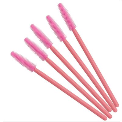 ADAMAI Professional Disposable Silicone Eyelash Mascara Brushes Wands Applicator Makeup Kits (Pack of 100, Full Pink)