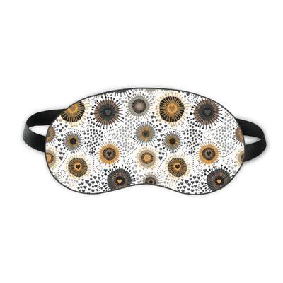 Abstract Flowers Yellow Black Petals Spots Sleep Eye Shield Soft Night Blindfold Shade Cover