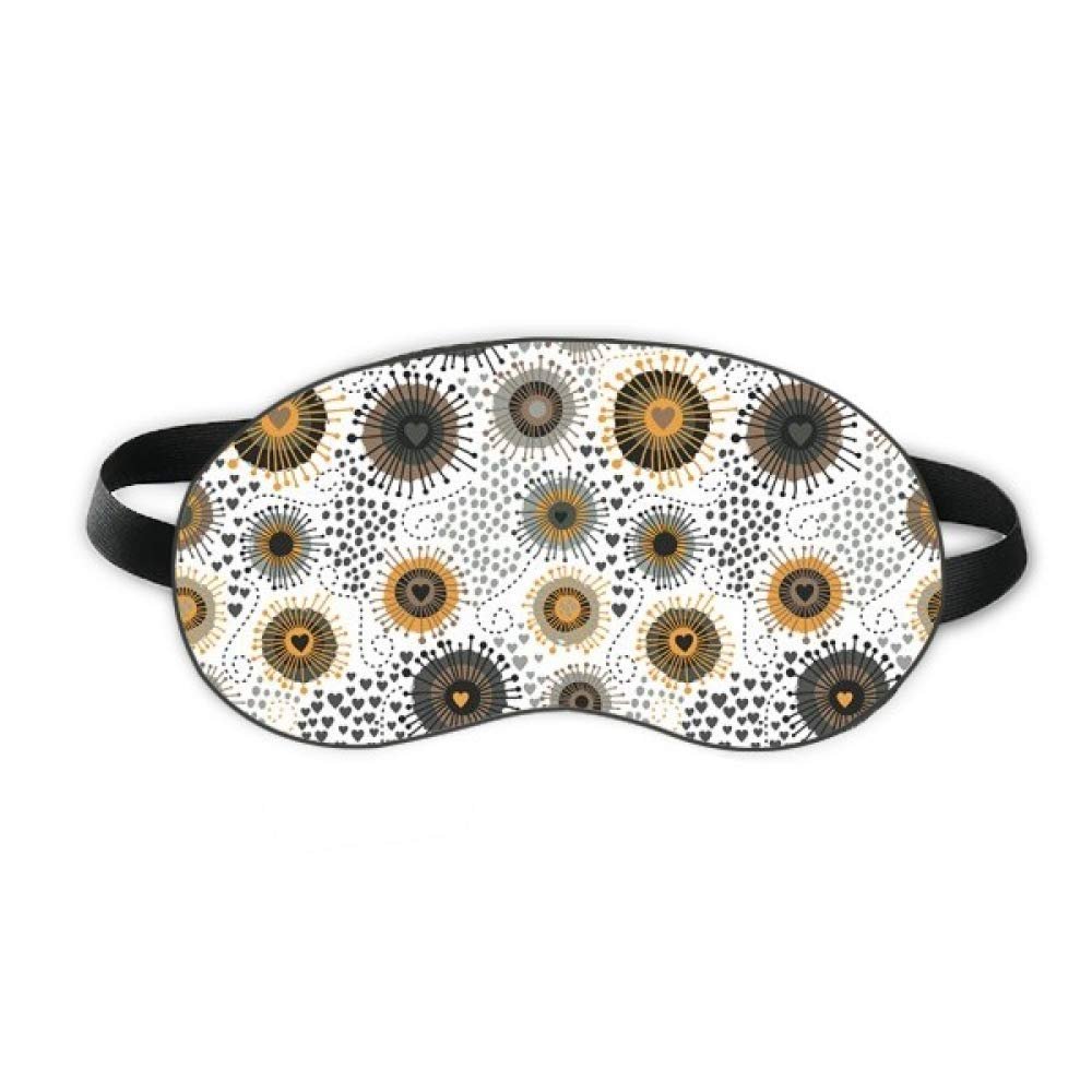 Abstract Flowers Yellow Black Petals Spots Sleep Eye Shield Soft Night Blindfold Shade Cover