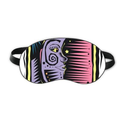 Purple Moon Stars Mexicon Element Engraving Sleep Eye Shield Soft Night Blindfold Shade Cover