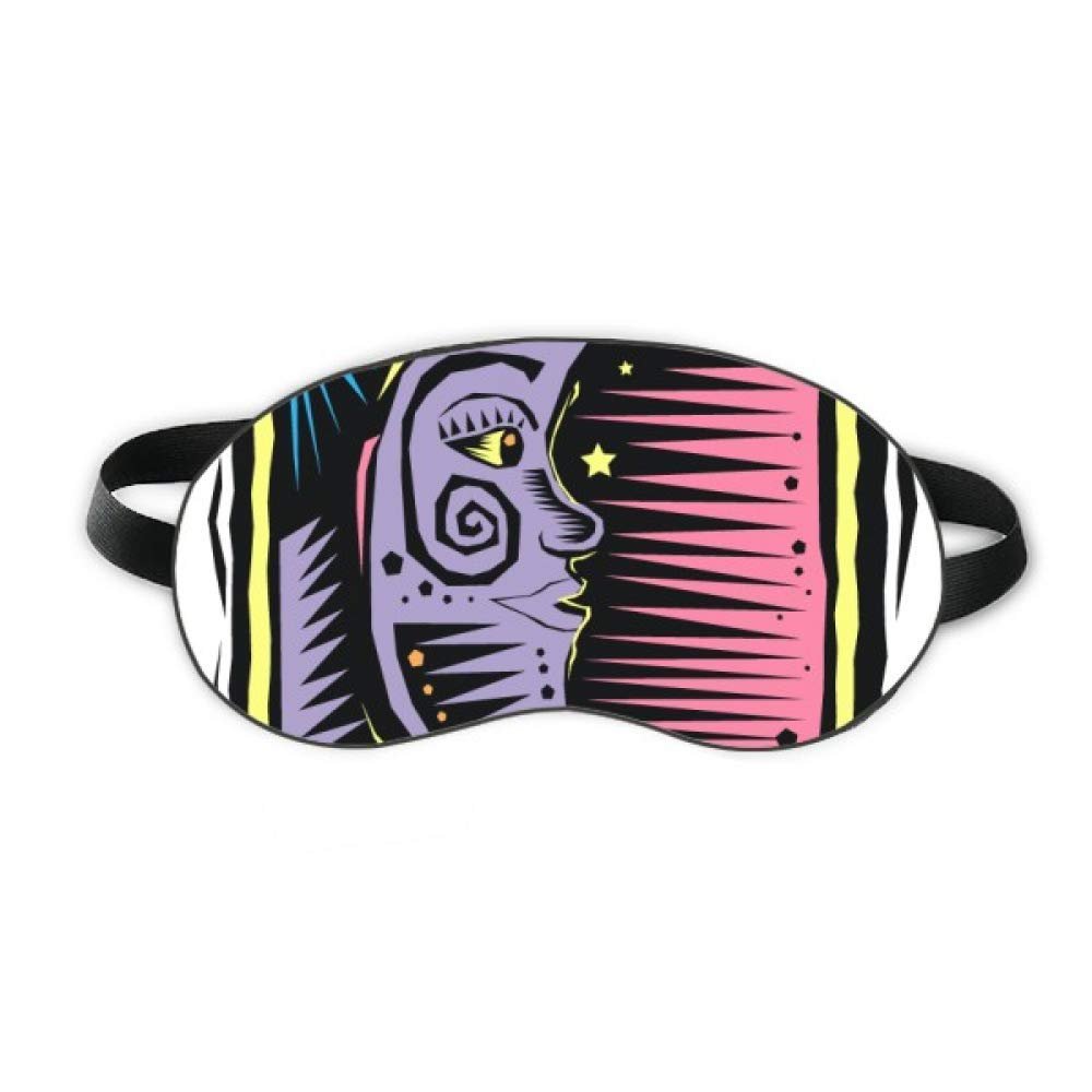 Purple Moon Stars Mexicon Element Engraving Sleep Eye Shield Soft Night Blindfold Shade Cover