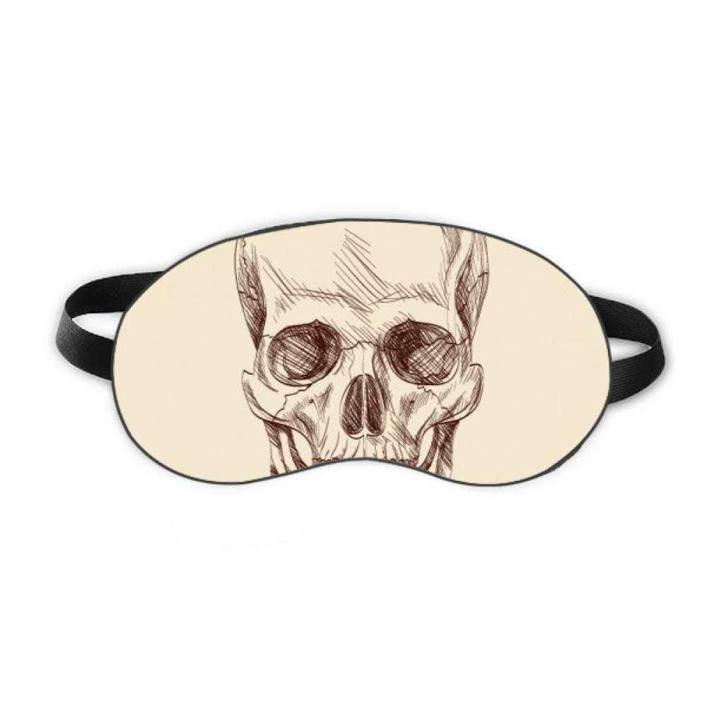 Human Skull Skeleton Illustrations Sleep Eye Shield Soft Night Blindfold Shade Cover