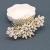 Ammei Headpiece Rose Gold Wedding Hair Comb With Pearls and Crystals Wedding Hair Accessories Bridal Headpiece Or For Parties (Gold) view 1