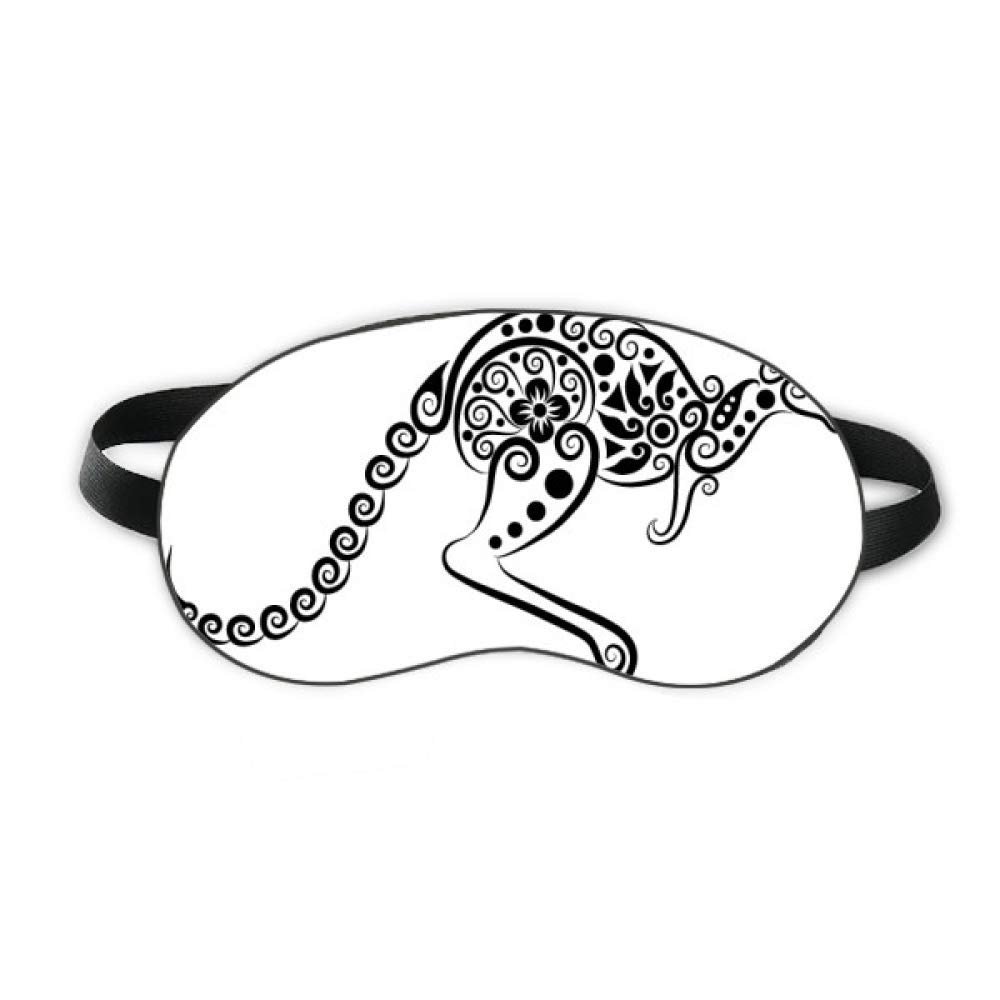 Australia Flavor Kangaroo Skeleton Illustration Sleep Eye Shield Soft Night Blindfold Shade Cover