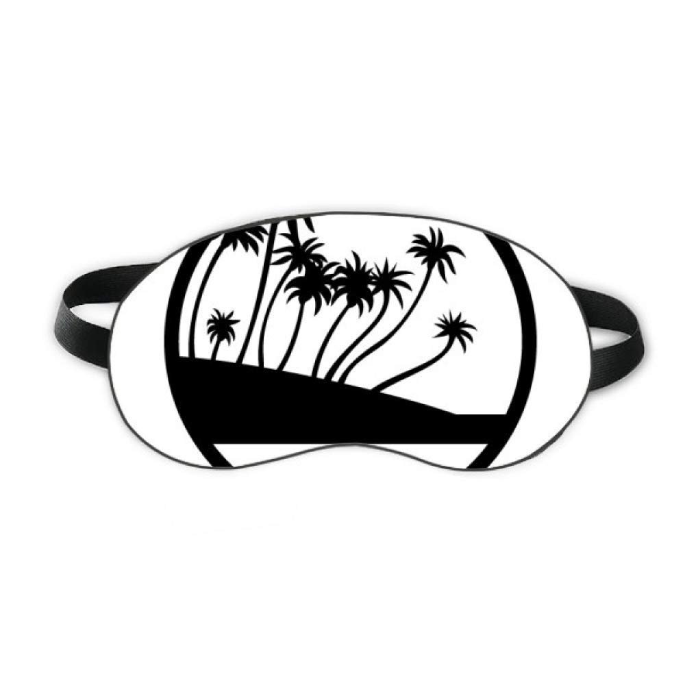 Black Coconut Tree Plant Beach Sleep Eye Shield Soft Night Blindfold Shade Cover