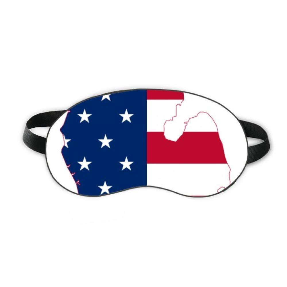 Michigan America USA Map Stars tripes Flag Sleep Eye Shield Soft Night Blindfold Shade Cover