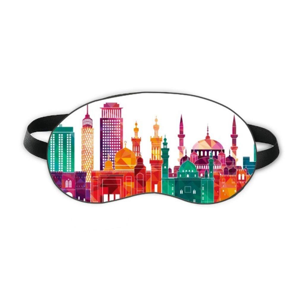 Ancient Egypt Morden City Pattern Sleep Eye Shield Soft Night Blindfold Shade Cover