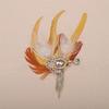 Aimimier 1920s Flapper Feather Hair Clip Crystal Tassel Roaring 20s Yellow Feather Headpiece Masquerade Hair Accessories for Women and Girls view 2