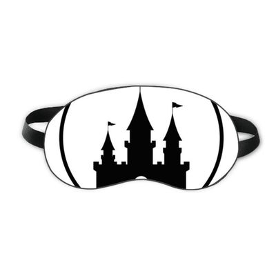Amusement Park Castle Black Outline Sleep Eye Shield Soft Night Blindfold Shade Cover