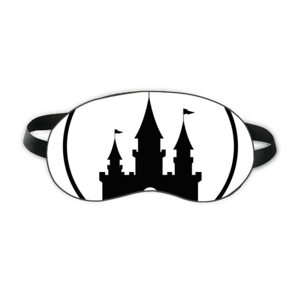 Amusement Park Castle Black Outline Sleep Eye Shield Soft Night Blindfold Shade Cover