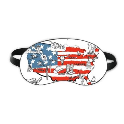 America Map Liberty Word Illustration Sleep Eye Shield Soft Night Blindfold Shade Cover