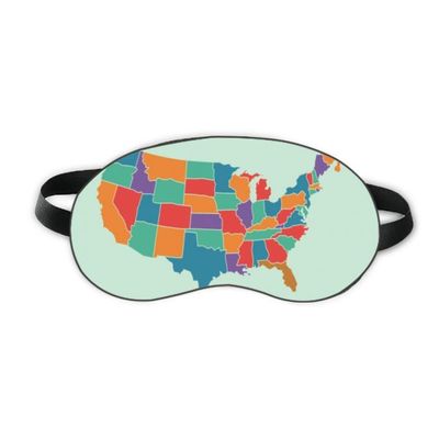 America Map States Pattern Sleep Eye Shield Soft Night Blindfold Shade Cover