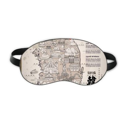 1945 South Korea Landmarks Map Sleep Eye Shield Soft Night Blindfold Shade Cover