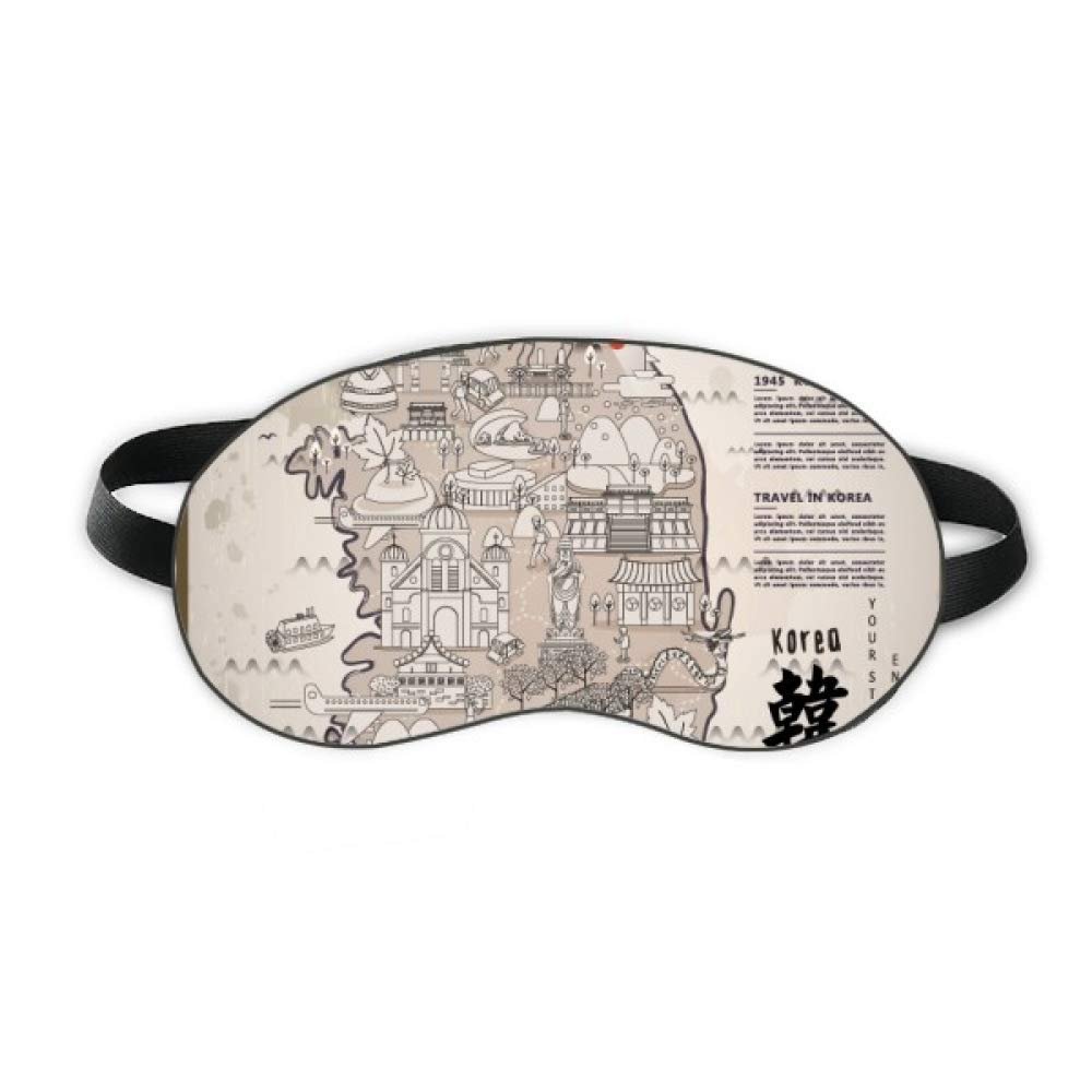 1945 South Korea Landmarks Map Sleep Eye Shield Soft Night Blindfold Shade Cover