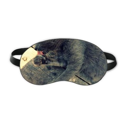 Animal Pattern Gray Cat Photograph Sleep Eye Shield Soft Night Blindfold Shade Cover