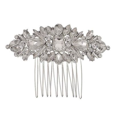 Beaupretty 1pc Retro Ethnic Horse Eye Glass Rhinestone Insert Comb Alloy Hair Comb Hair Combs Barrette Bridal Hair Clip Bridal Hair Clips Hair Piece Beads Wedding Bride
