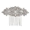 Beaupretty 1pc Retro Ethnic Horse Eye Glass Rhinestone Insert Comb Alloy Hair Comb Hair Combs Barrette Bridal Hair Clip Bridal Hair Clips Hair Piece Beads Wedding Bride view 1