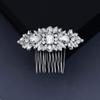 Beaupretty 1pc Retro Ethnic Horse Eye Glass Rhinestone Insert Comb Alloy Hair Comb Hair Combs Barrette Bridal Hair Clip Bridal Hair Clips Hair Piece Beads Wedding Bride view 2