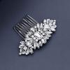 Beaupretty 1pc Retro Ethnic Horse Eye Glass Rhinestone Insert Comb Alloy Hair Comb Hair Combs Barrette Bridal Hair Clip Bridal Hair Clips Hair Piece Beads Wedding Bride view 3