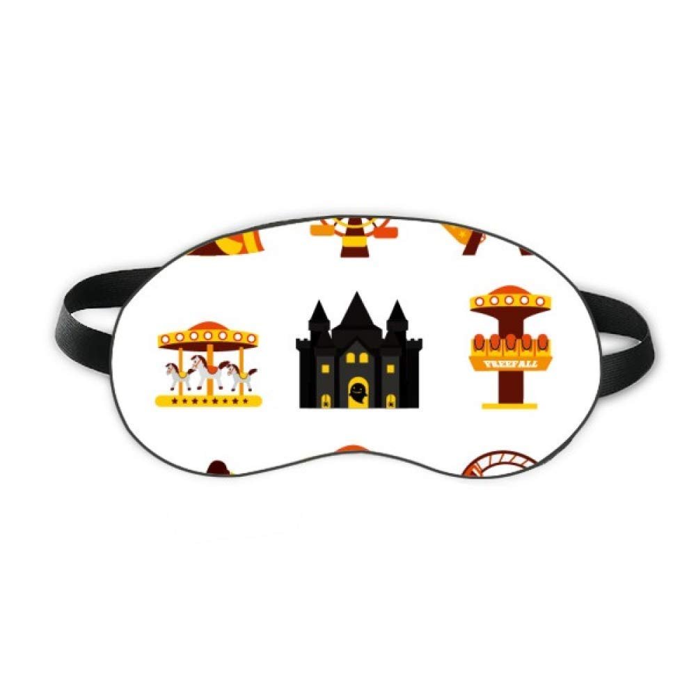 Amusement Park Facilities Color Illustration Sleep Eye Shield Soft Night Blindfold Shade Cover