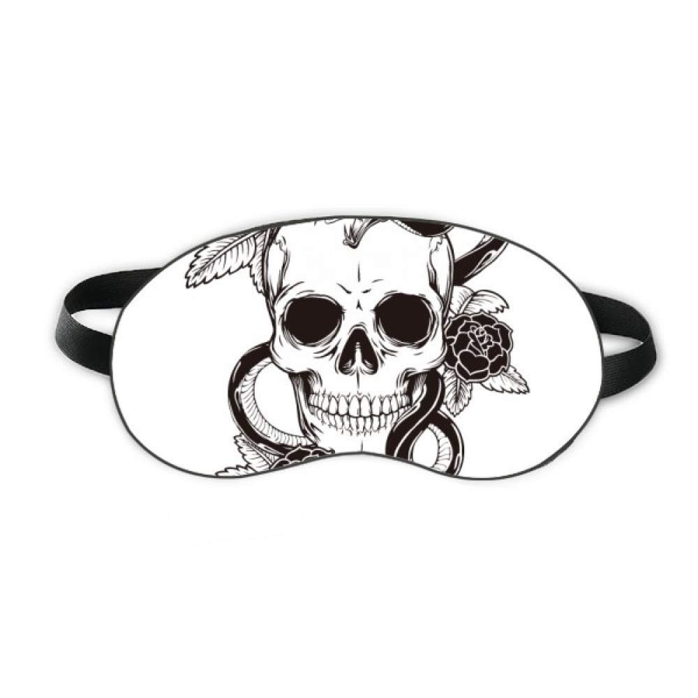 Animal Skull Snake Sketch Pattern Sleep Eye Shield Soft Night Blindfold Shade Cover