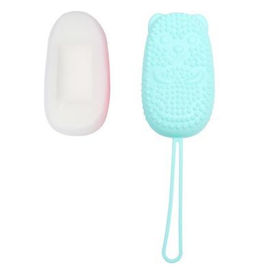Beaupretty Automatically Soak Silicone Bath Scrub Brush for Easy Cleaning and Exfoliation Portable Back Scrubber for Home Bathroom and Hotel Use No Soap Included