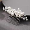 Casdre Pearl Bride Wedding Hair Comb Silver Bridal Side Comb Hair Piece Wedding Hair Accessories for Women and Girls view 1