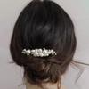 Casdre Pearl Bride Wedding Hair Comb Silver Bridal Side Comb Hair Piece Wedding Hair Accessories for Women and Girls view 2
