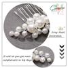 Casdre Pearl Bride Wedding Hair Comb Silver Bridal Side Comb Hair Piece Wedding Hair Accessories for Women and Girls view 4