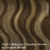 HOTBANANA Human Hair Clip in Hair Extensions, Balayage Chocolate Brown Mixed Caramel Blonde 120g Clip in Hair Extensions Real Human Hair Straight Remy Hair Clip Ins Dark Roots Ombre 22 Inch 7pcs view 4