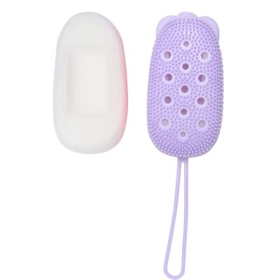 Beaupretty Automatically Soak Silicone Bath Scrub Brush for Gentle Cleaning and Revitalizing Skin Portable Back Scrubber for Use Without Soap