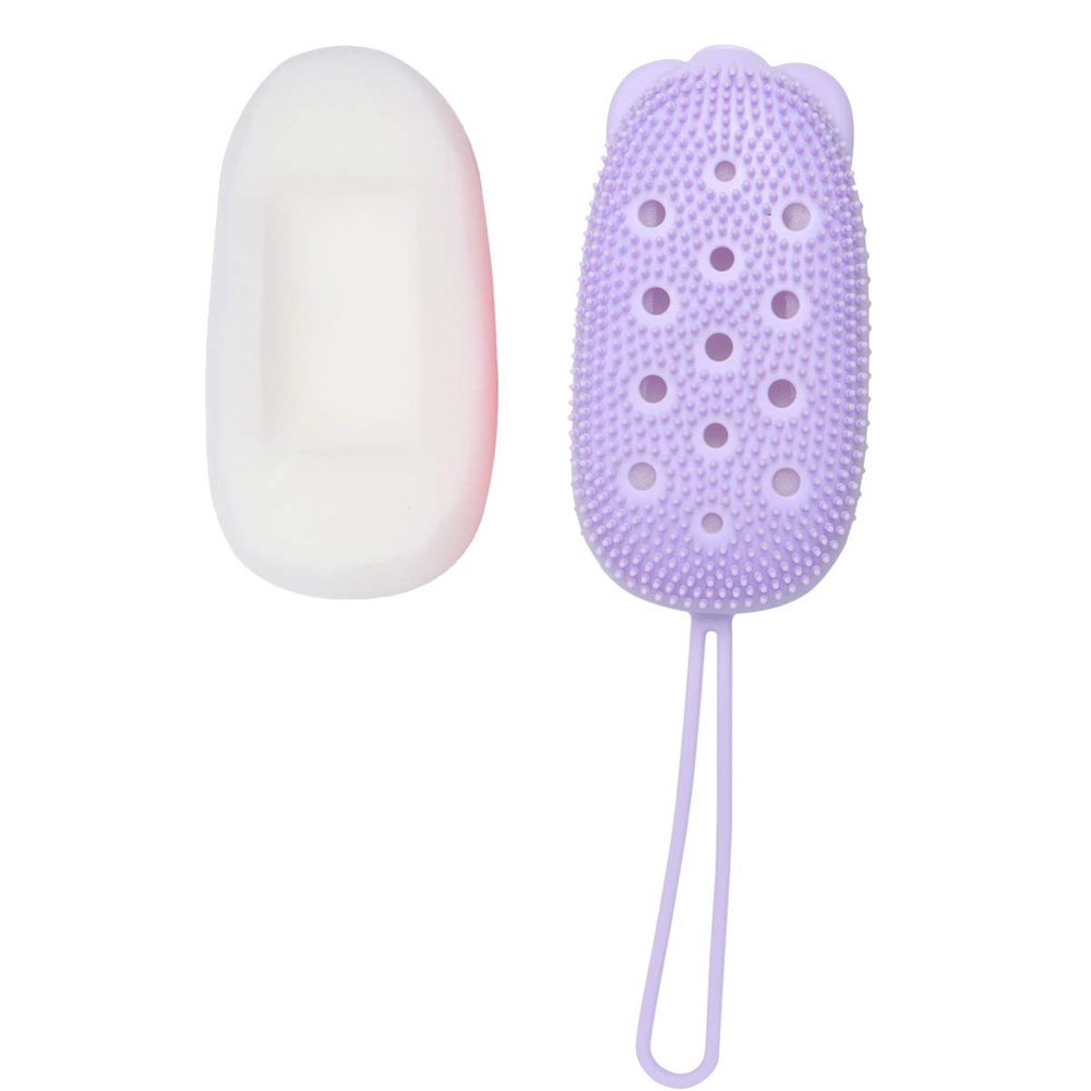 Beaupretty Automatically Soak Silicone Bath Scrub Brush for Gentle Cleaning and Revitalizing Skin Portable Back Scrubber for Use Without Soap
