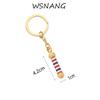 WSNANG Barber Shop Sign Keychain/Necklace Barber Turn Light Pendant Jewelry Hair Stylist Gift Hair Barber Gift(Golden KC) view 2