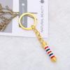 WSNANG Barber Shop Sign Keychain/Necklace Barber Turn Light Pendant Jewelry Hair Stylist Gift Hair Barber Gift(Golden KC) view 3